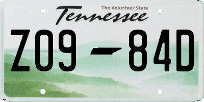 TN license plate Z0984D