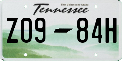 TN license plate Z0984H
