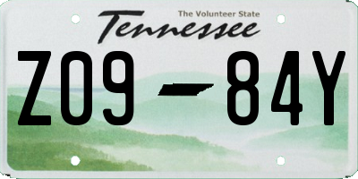 TN license plate Z0984Y