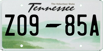 TN license plate Z0985A