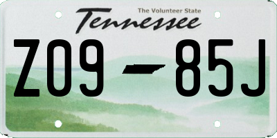 TN license plate Z0985J