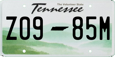 TN license plate Z0985M
