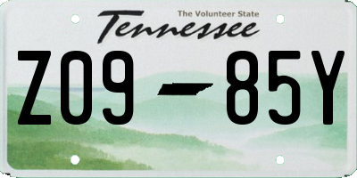 TN license plate Z0985Y
