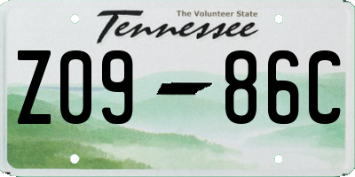 TN license plate Z0986C