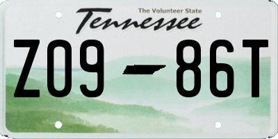 TN license plate Z0986T