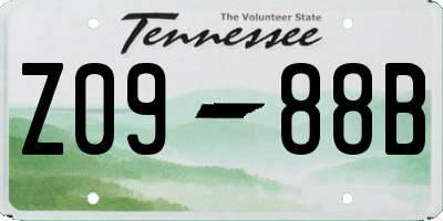 TN license plate Z0988B