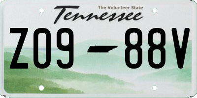 TN license plate Z0988V