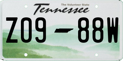 TN license plate Z0988W