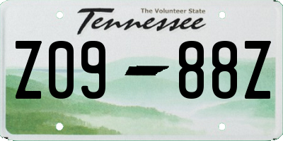 TN license plate Z0988Z
