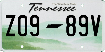TN license plate Z0989V