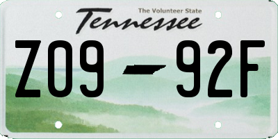 TN license plate Z0992F