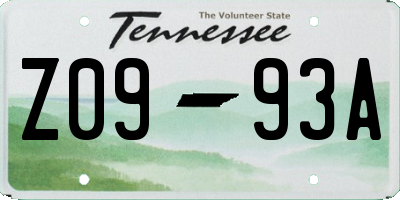 TN license plate Z0993A