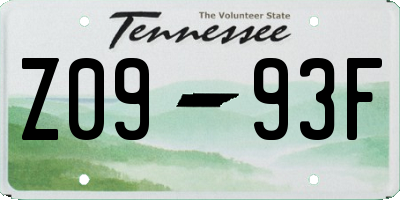 TN license plate Z0993F