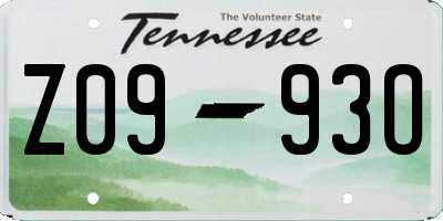 TN license plate Z0993O