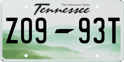 TN license plate Z0993T