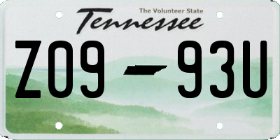 TN license plate Z0993U