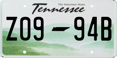 TN license plate Z0994B
