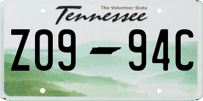 TN license plate Z0994C
