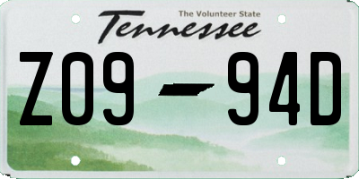 TN license plate Z0994D