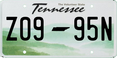 TN license plate Z0995N