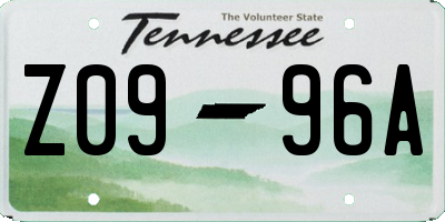 TN license plate Z0996A