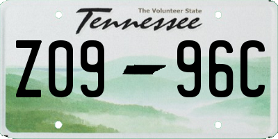 TN license plate Z0996C