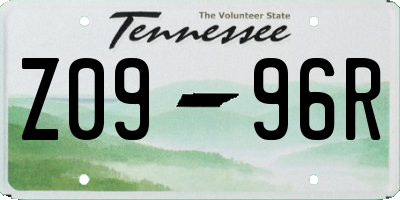 TN license plate Z0996R