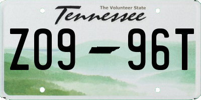 TN license plate Z0996T
