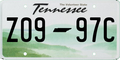 TN license plate Z0997C