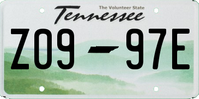 TN license plate Z0997E