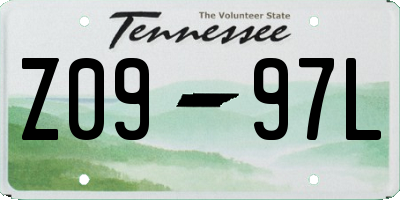 TN license plate Z0997L