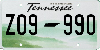 TN license plate Z0999O