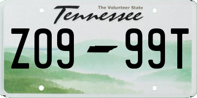 TN license plate Z0999T