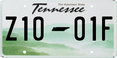 TN license plate Z1001F