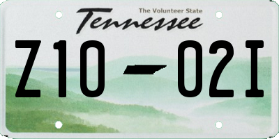TN license plate Z1002I