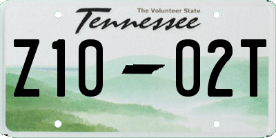 TN license plate Z1002T