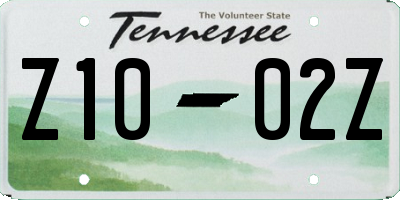 TN license plate Z1002Z