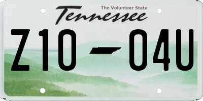 TN license plate Z1004U