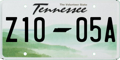 TN license plate Z1005A