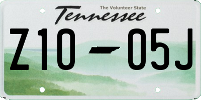 TN license plate Z1005J
