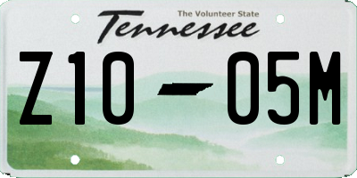 TN license plate Z1005M