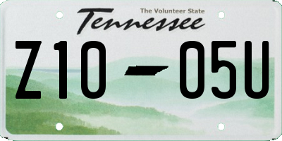 TN license plate Z1005U