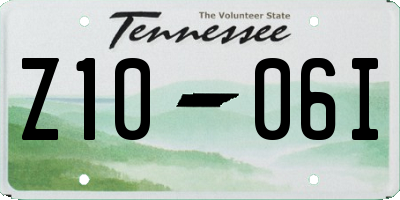 TN license plate Z1006I