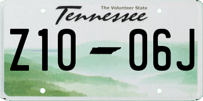 TN license plate Z1006J