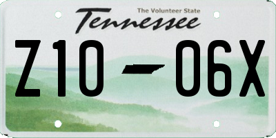 TN license plate Z1006X