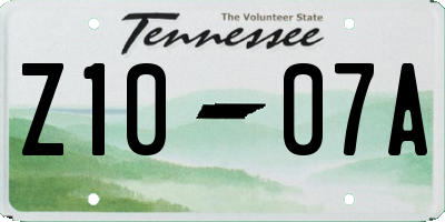 TN license plate Z1007A
