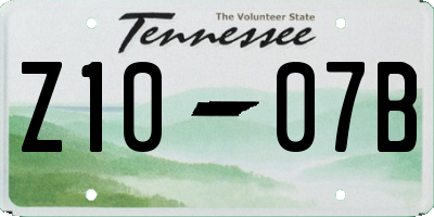 TN license plate Z1007B