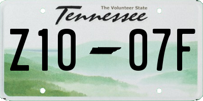 TN license plate Z1007F