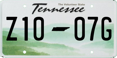 TN license plate Z1007G