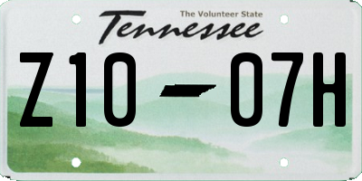 TN license plate Z1007H